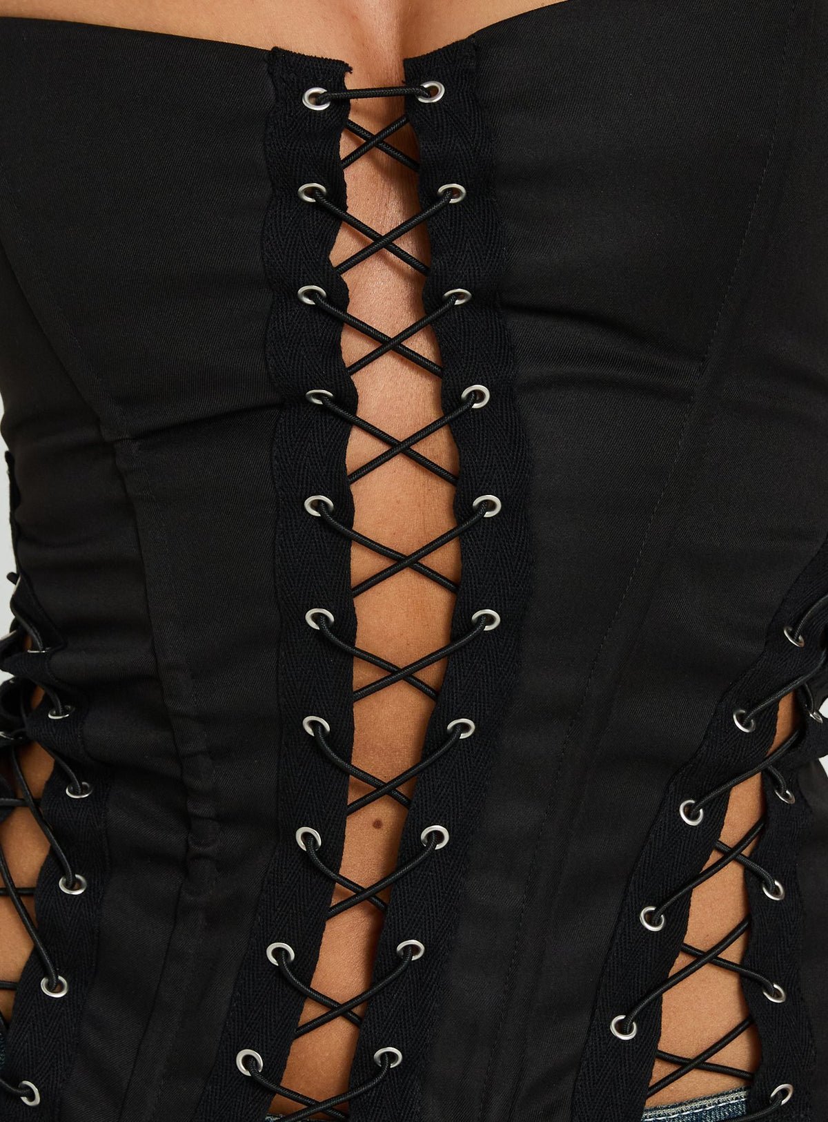 Top corset bustier à laçage