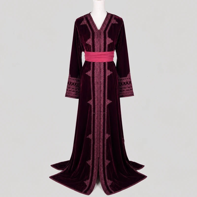 Caftan velours mtarz bordeaux