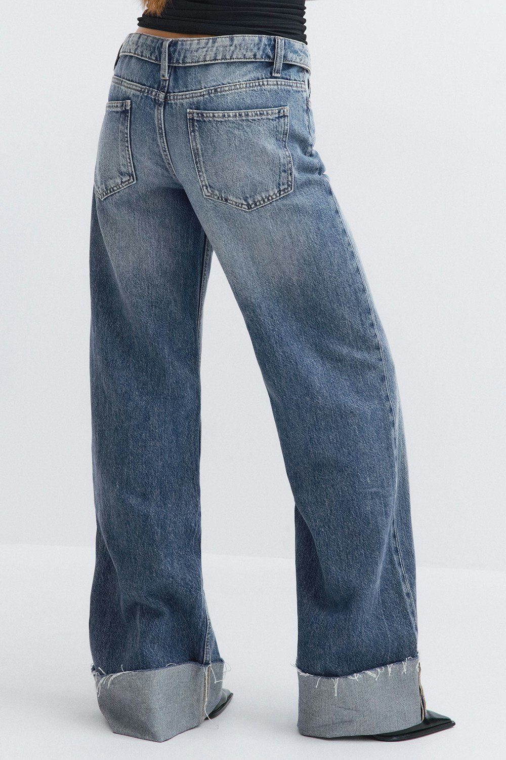 Jean large taille mi-haute à ceinture rabattue - Tall