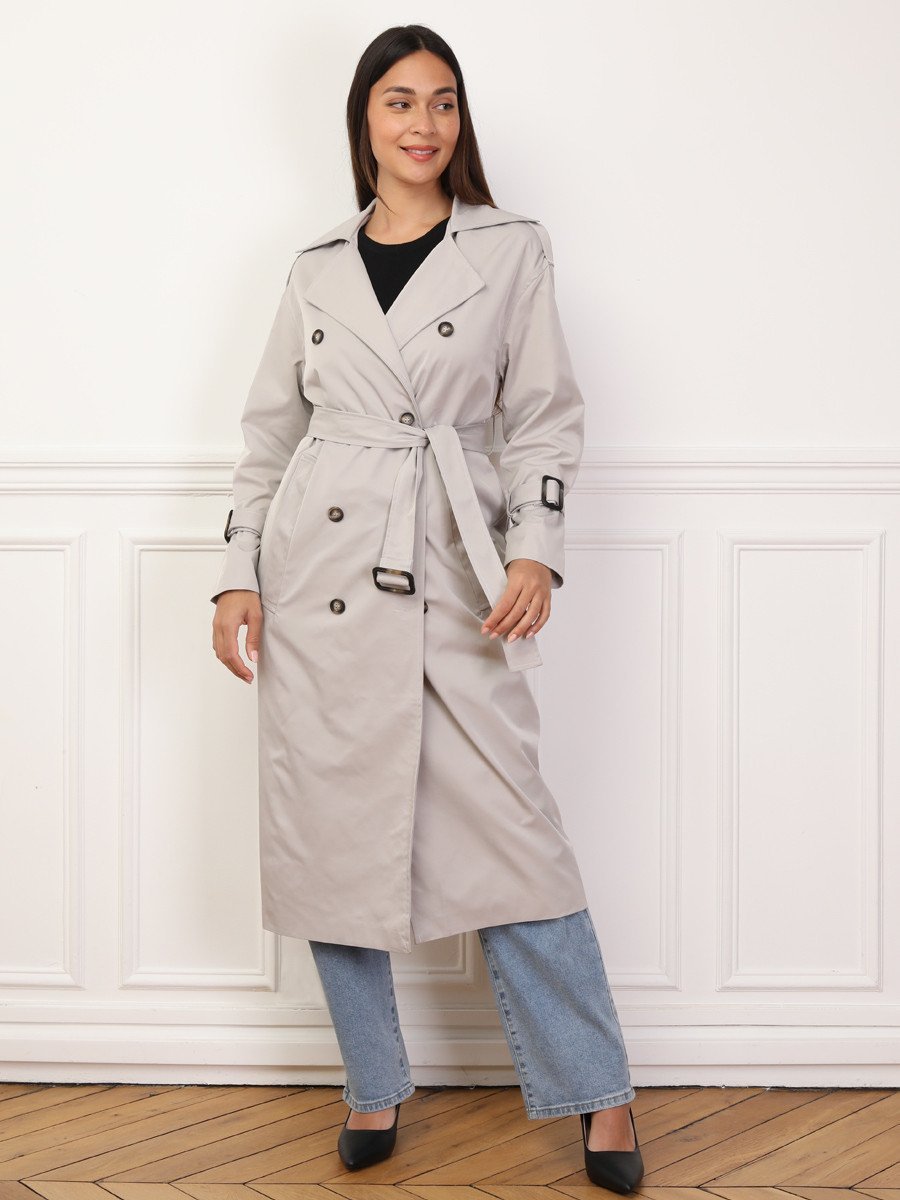 Trench mi-long croisé b ceinture rmadi fat7