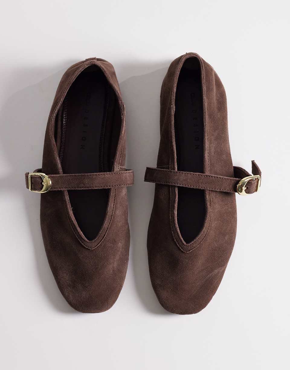 Lively - Ballerines style babies en daim de qualité supérieure - Chocolat