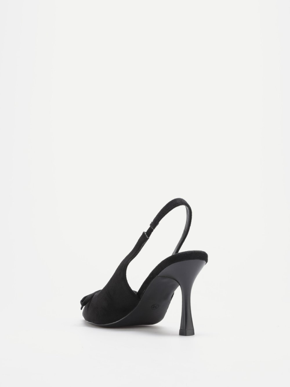 Escarpins slingback en suédine à nœud noirs