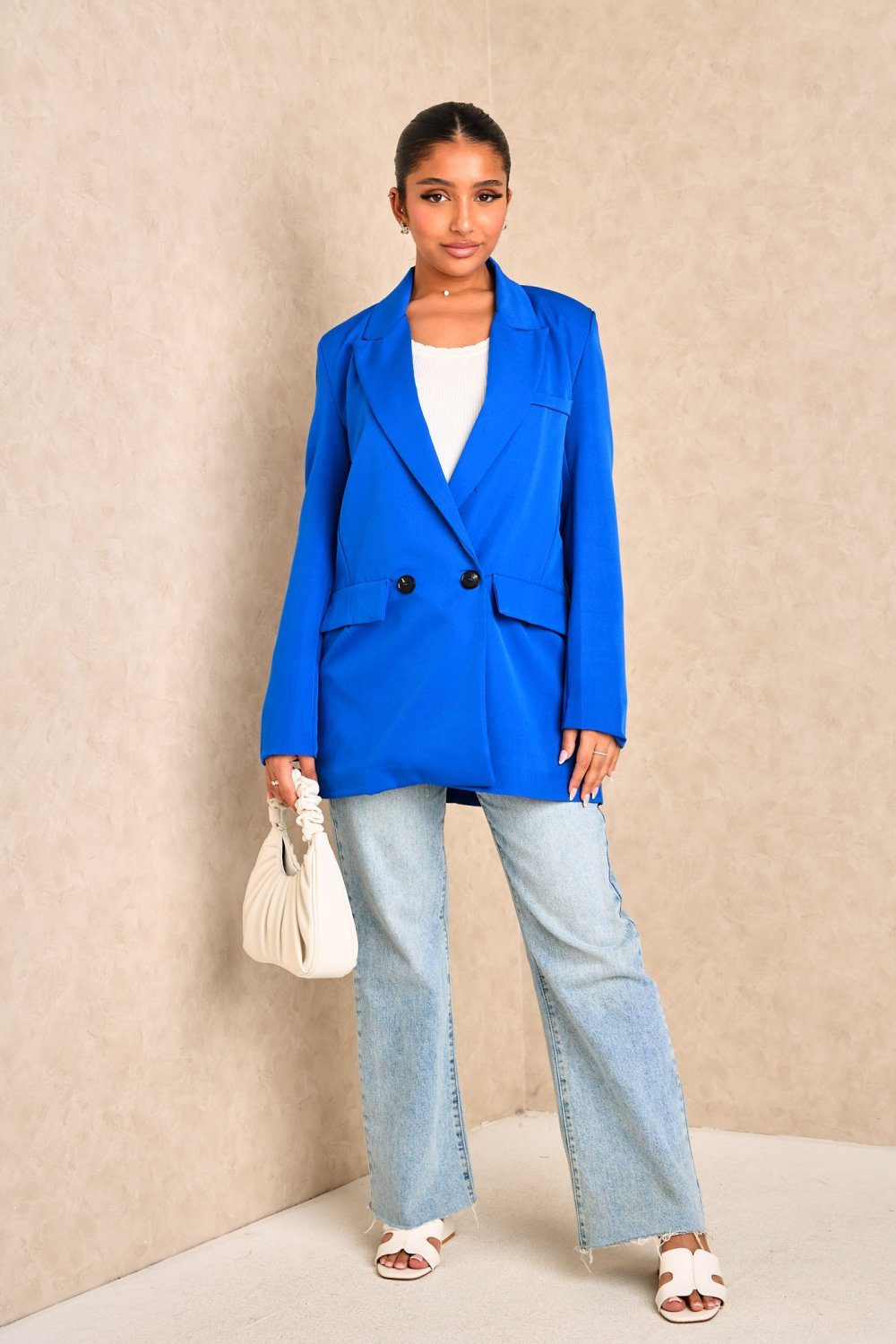 Veste blazer classique bleu électrique