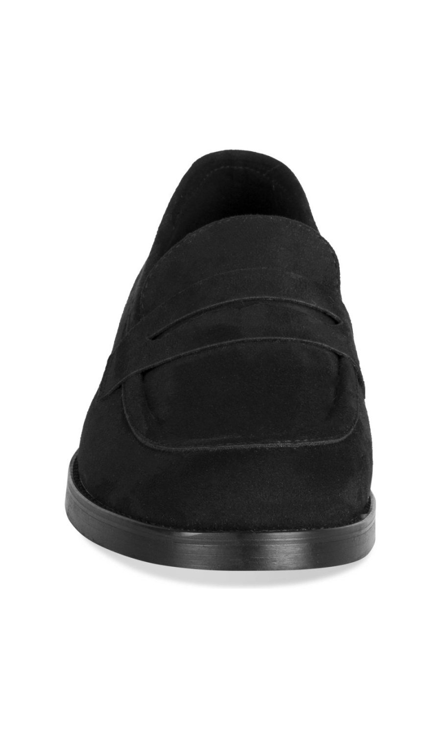 Black faux suede dress loafers