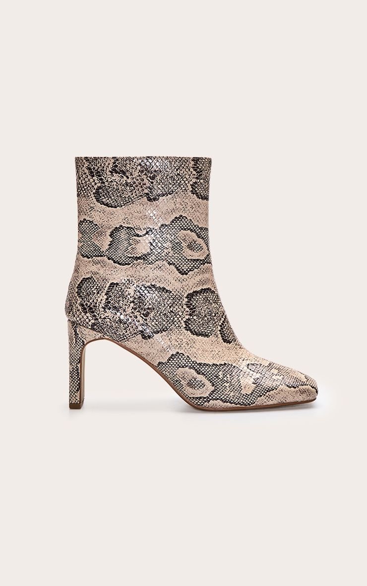 Bottines effet python à talon fin