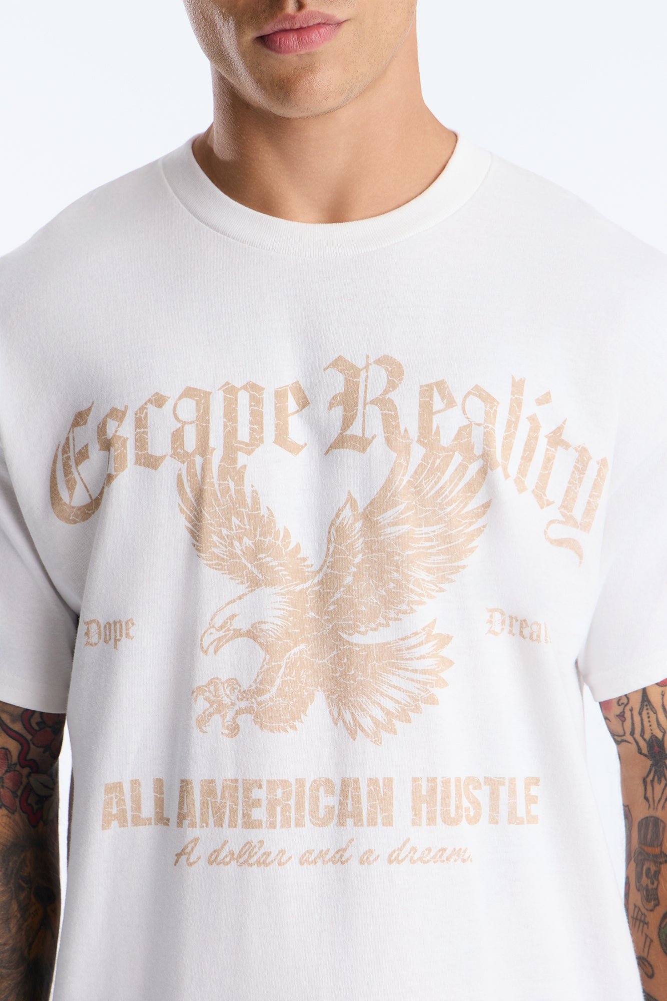 T-shirt oversize b tba3a All American Hustle