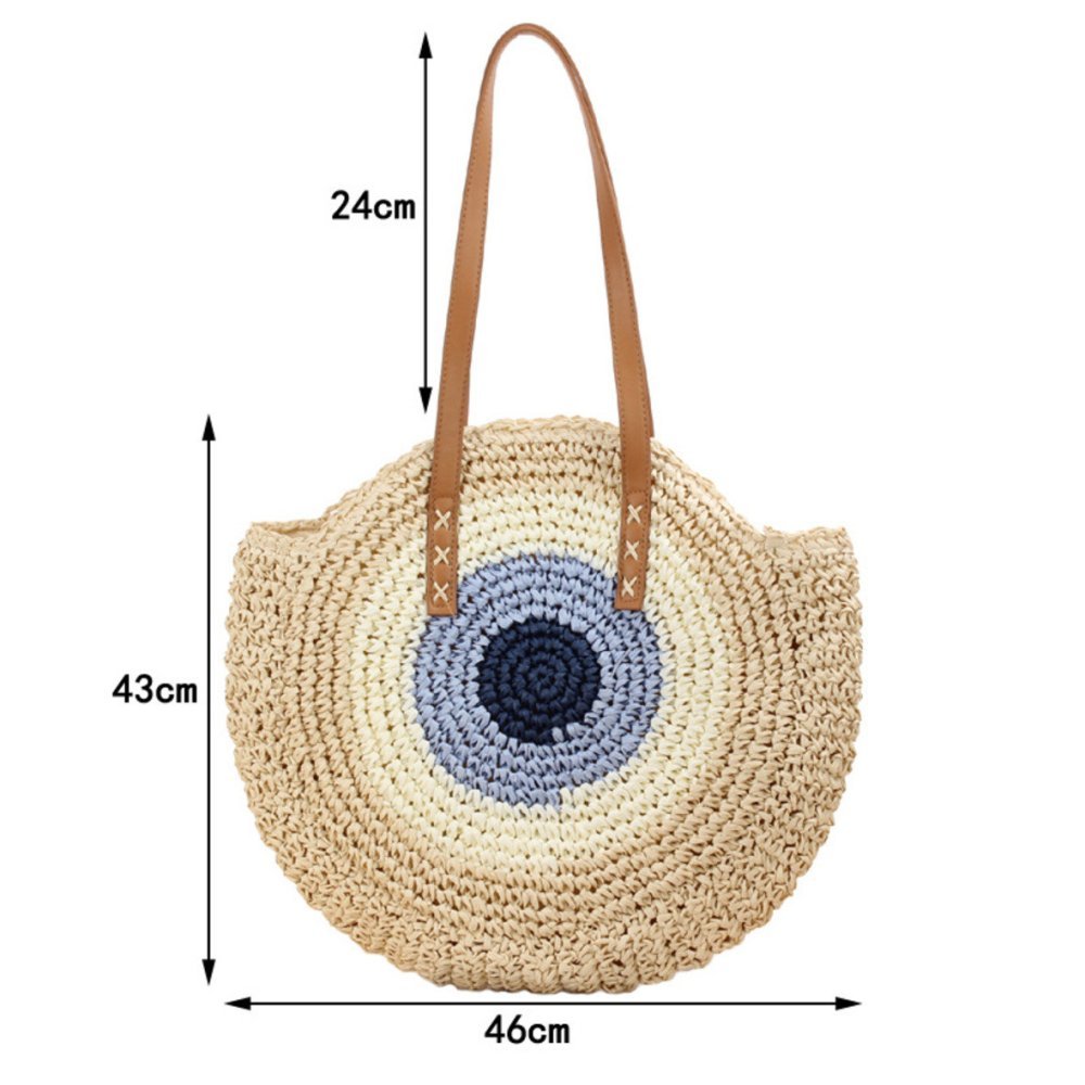 Sac rond f paille mdfoura beige w zr9