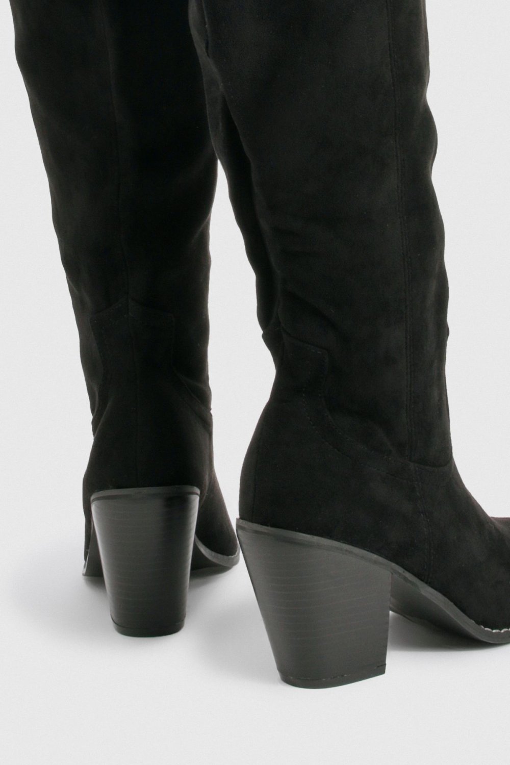 Faux suede western boots - Wide fit