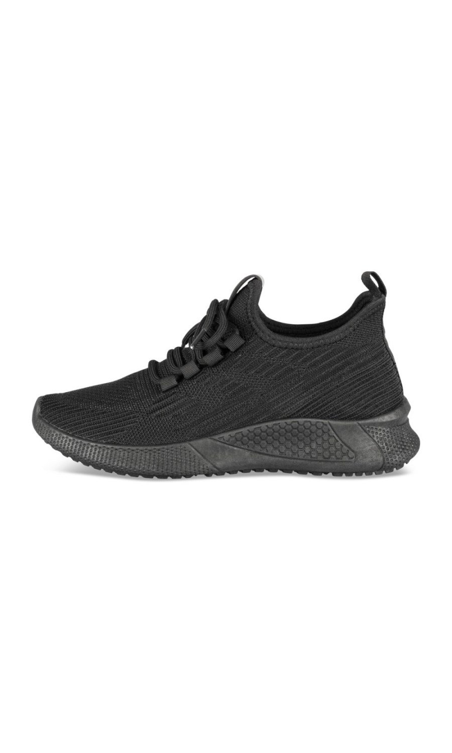 Black knit chunky-sole sneakers