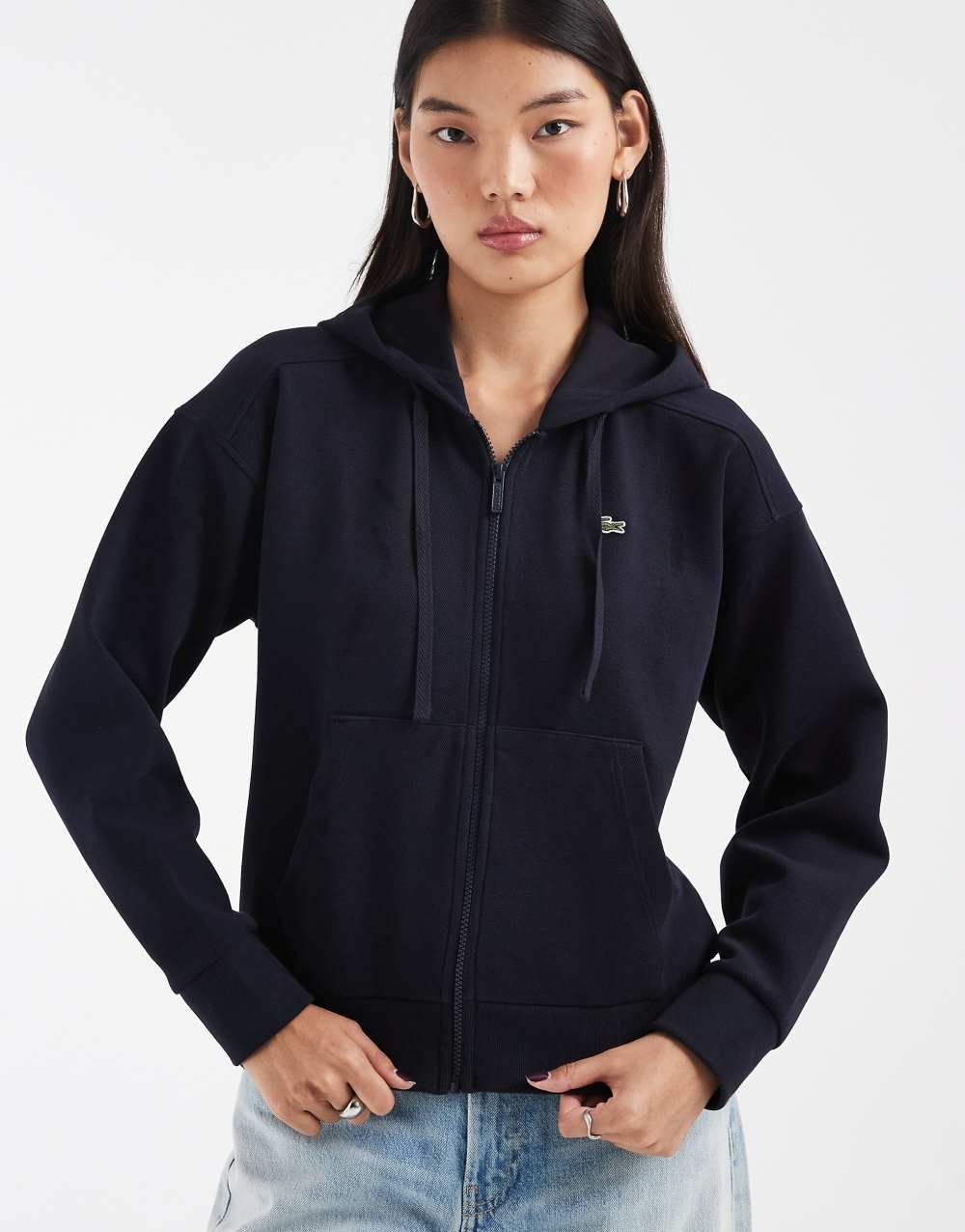 Zip-up hoodie in navy
