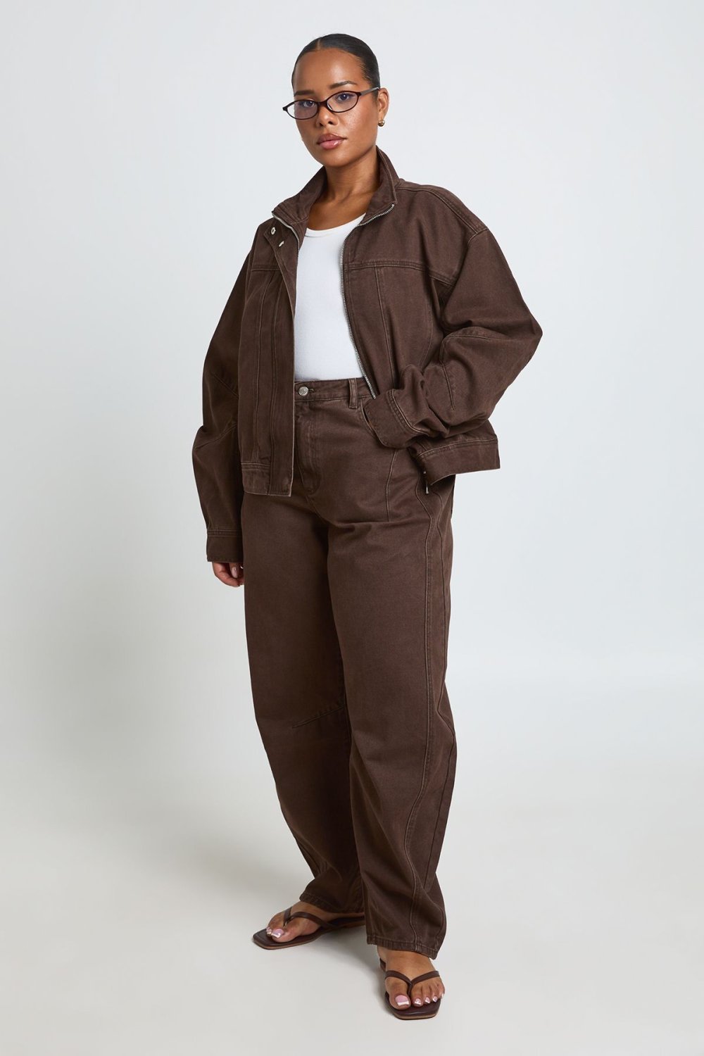 Jean barrel à coutures apparentes - Grande taille