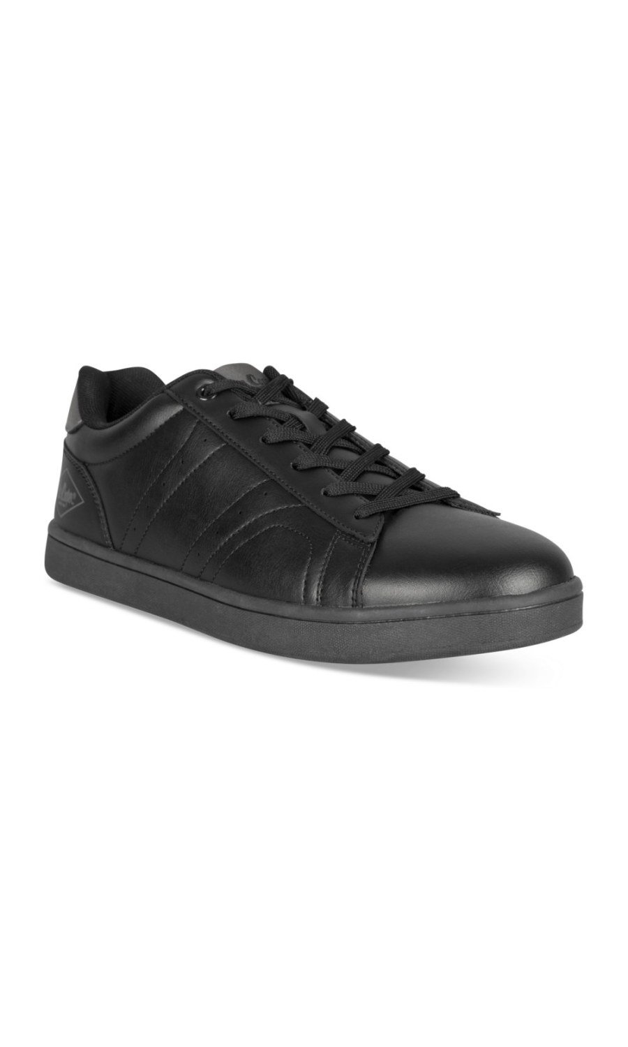 Black trainers with side stitching