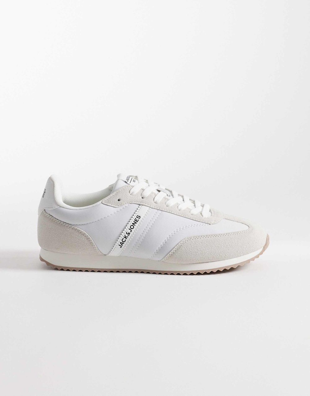 Faux suede running trainers in white