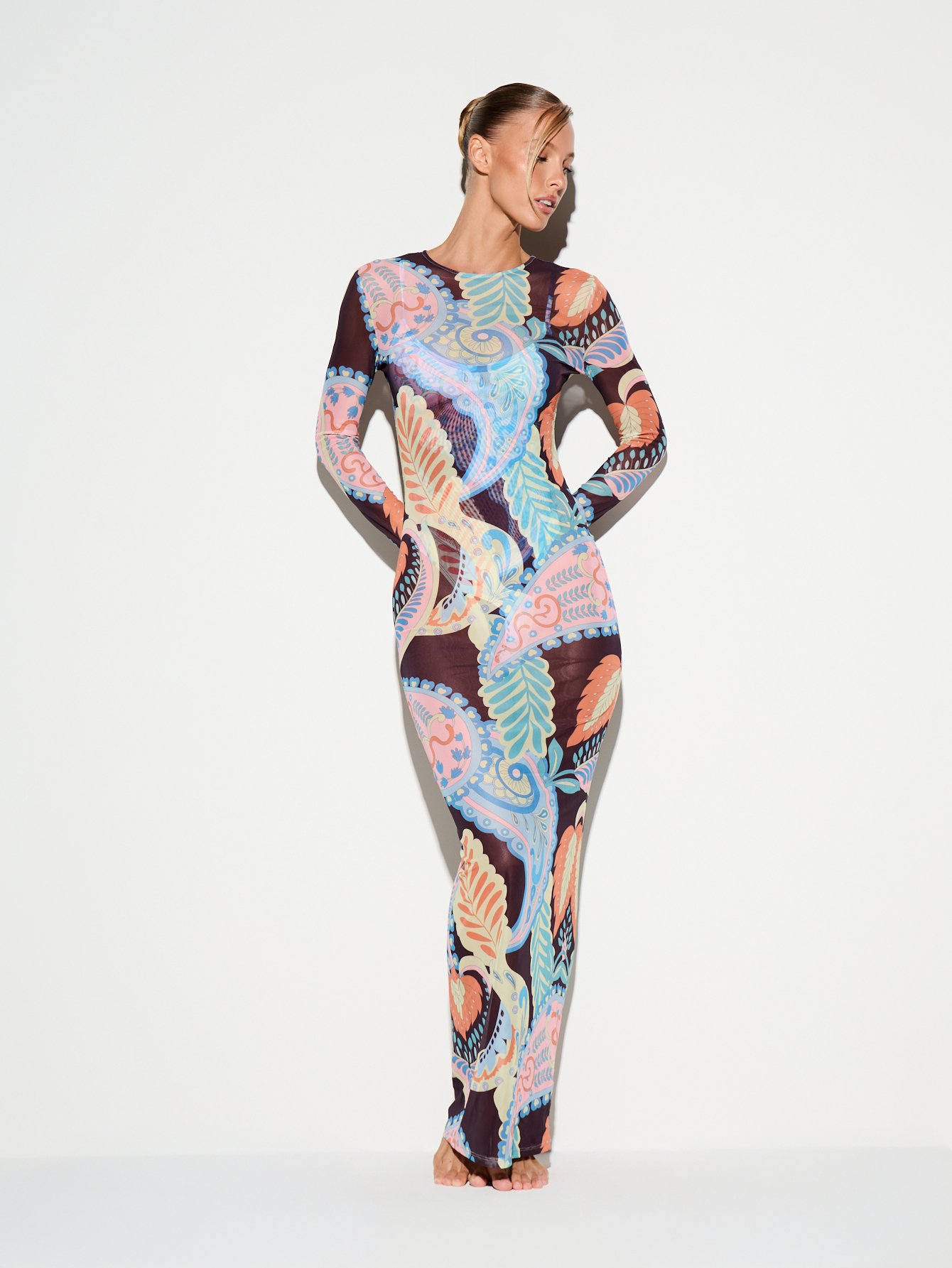 Robe En Maille Imprimée Paisley
