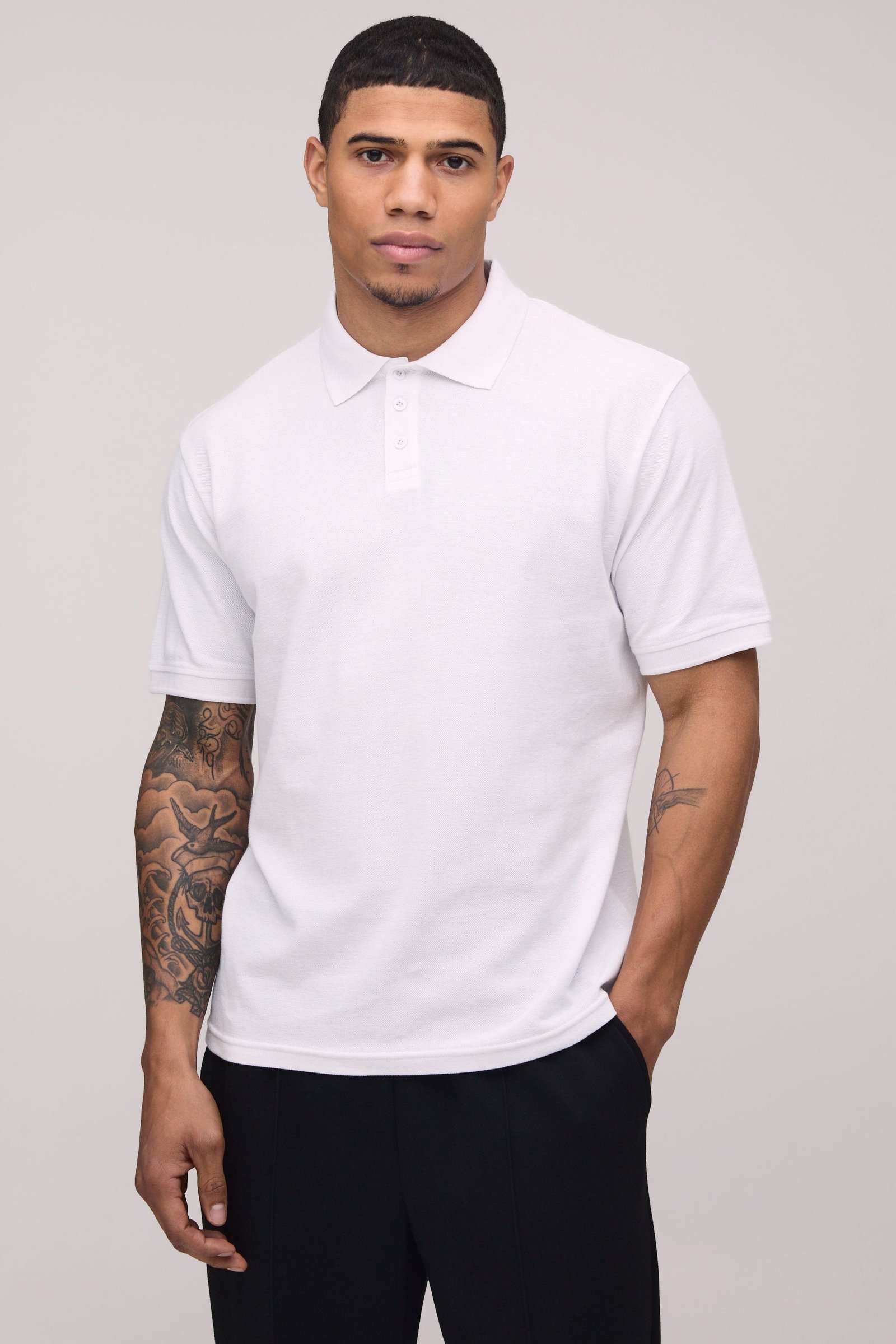 Slim fit piqué polo