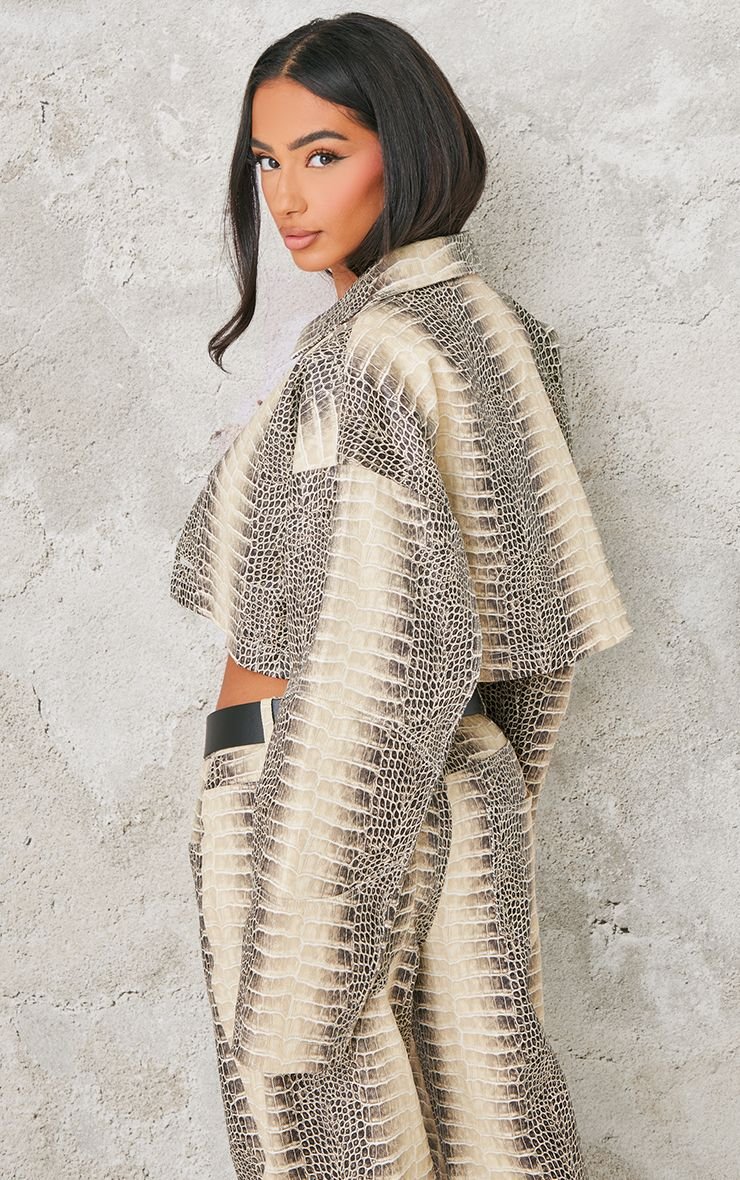 Petite PU Boxy Jacket