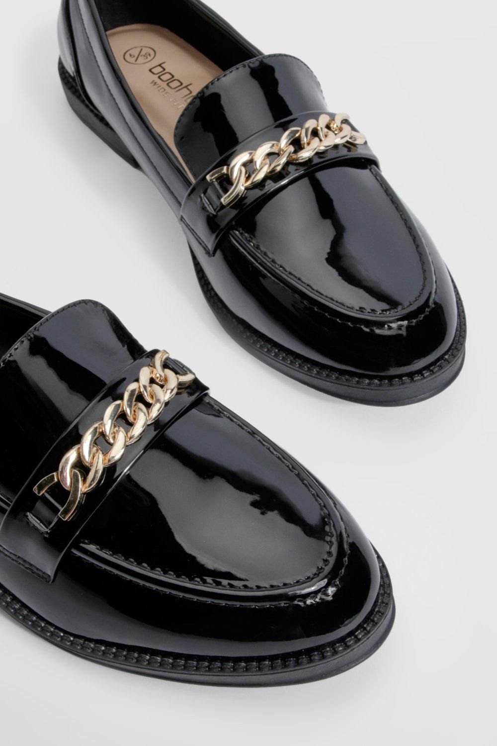 Patent chain loafers - Wide fit