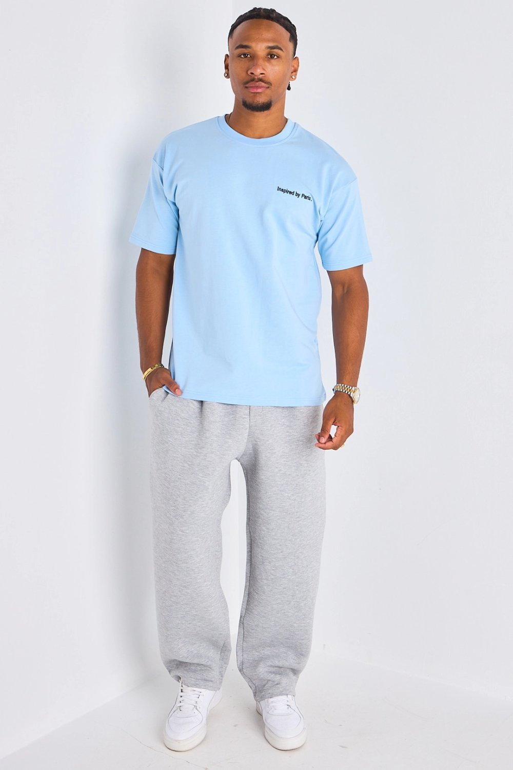 T-shirt wase3 mtbou3 « inspired by paris » bleu clair