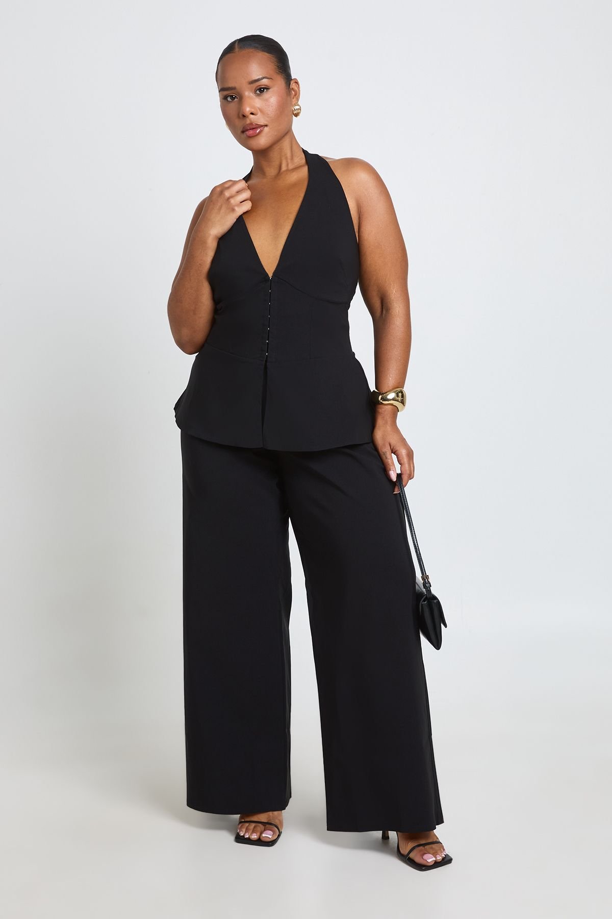 Ensemble haut corset dos nu à agrafes - Grande taille