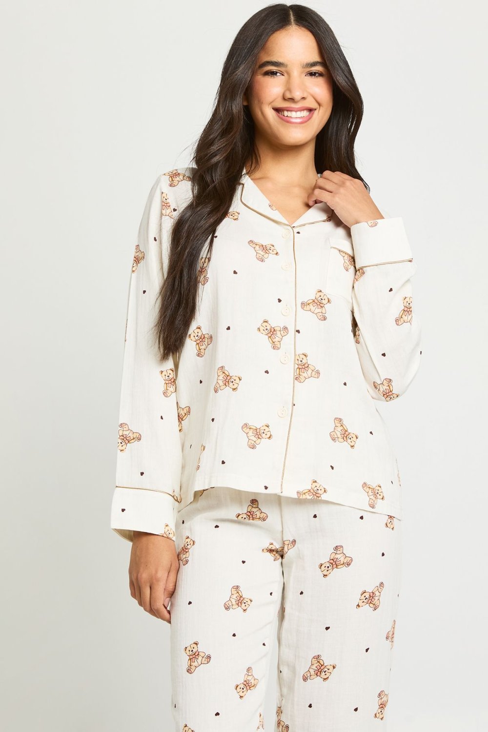 Muslin shirt and trouser pyjama set