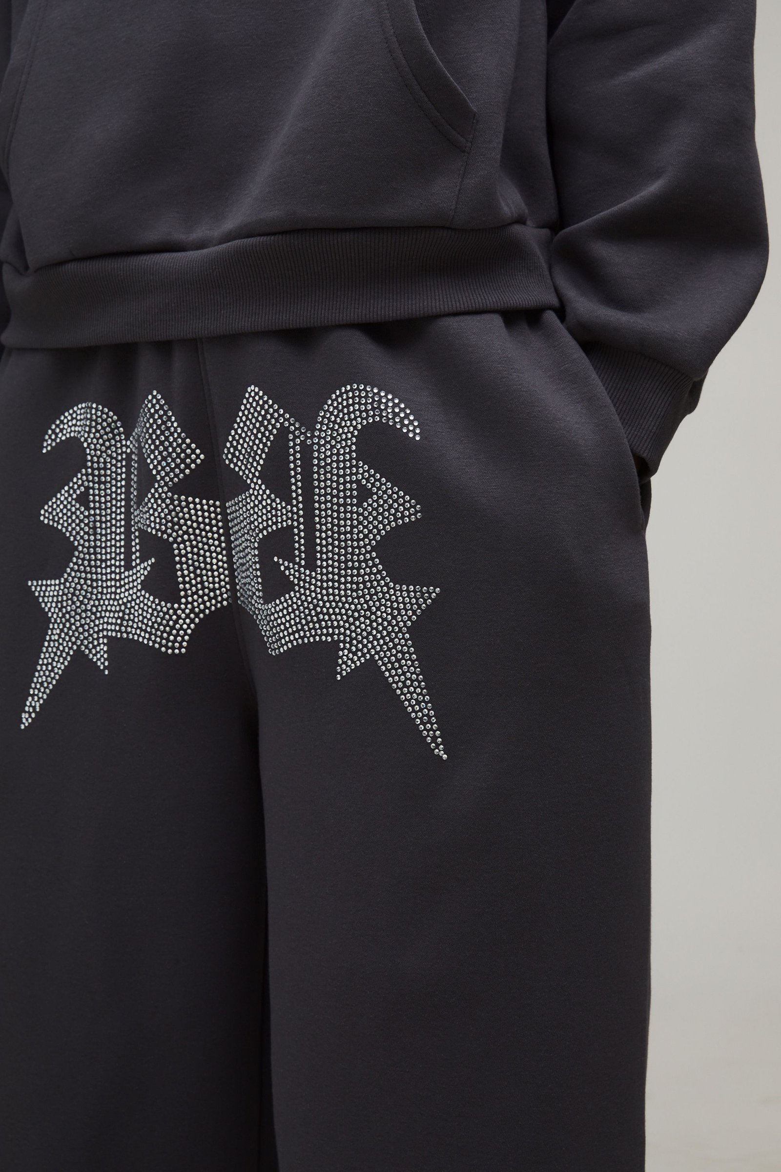 Jogging Taille Très Large avec Strass et Étoile B