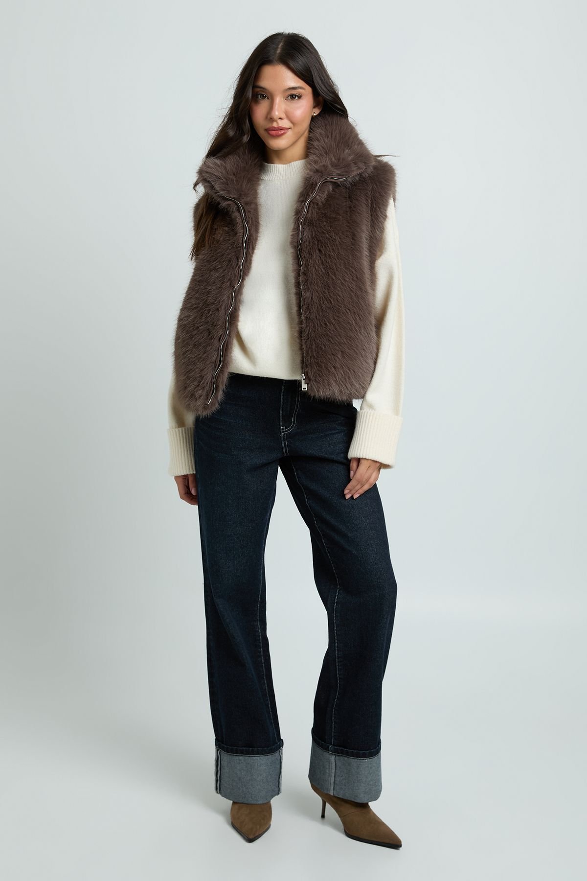 Gilet sans manches en simili