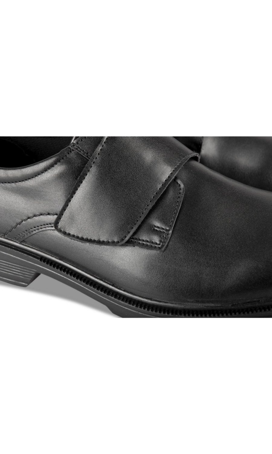 Chaussures à scratch aspect lisse noires