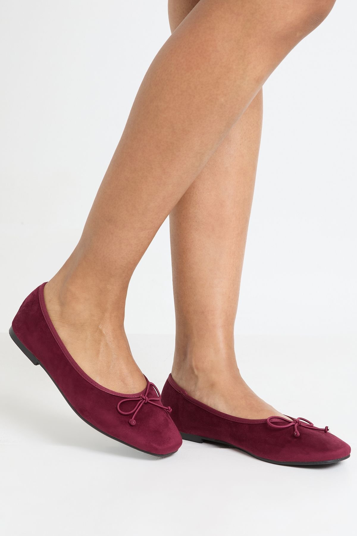Square toe bow ballet flats - Wide fit