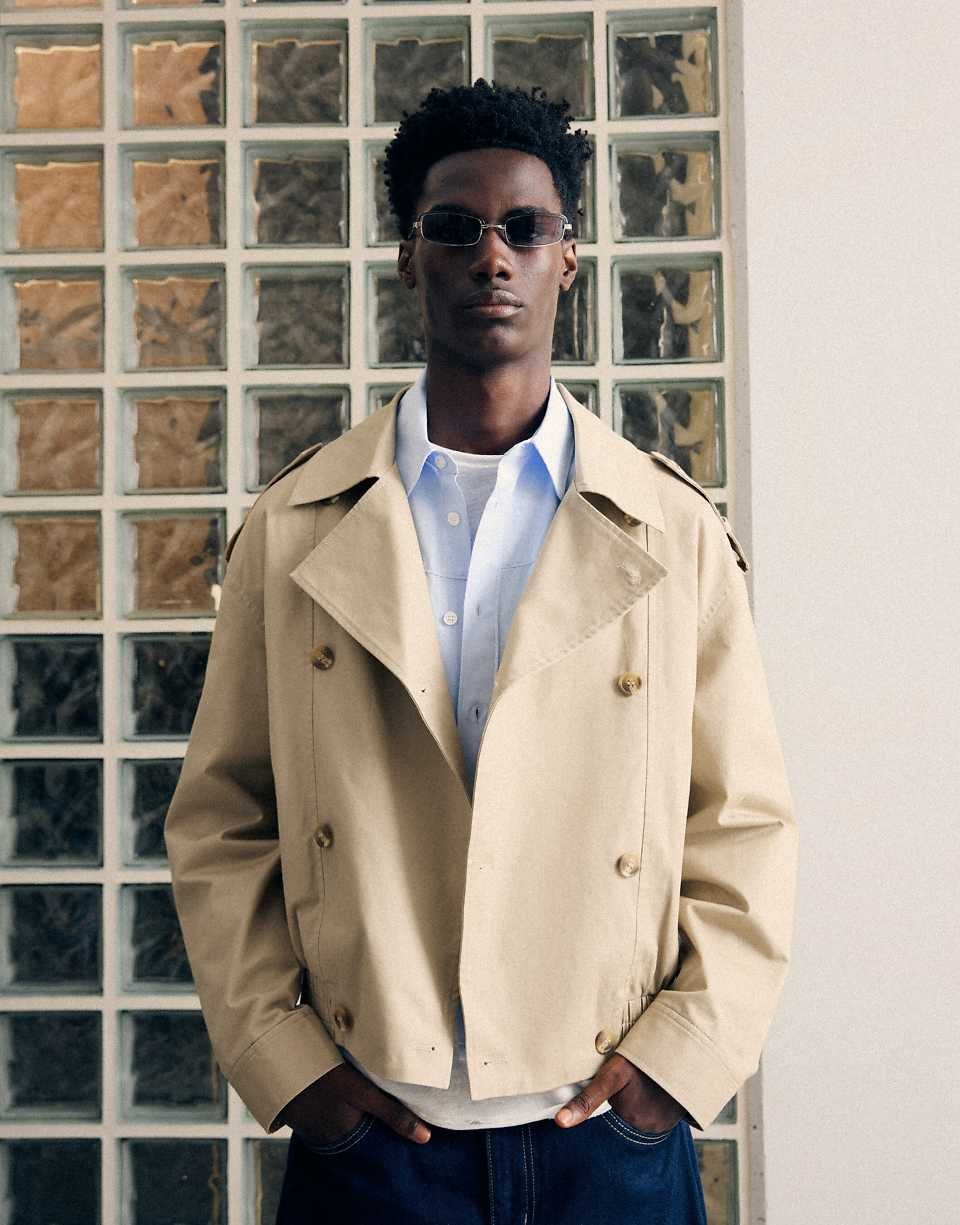 Veste trench courte camel