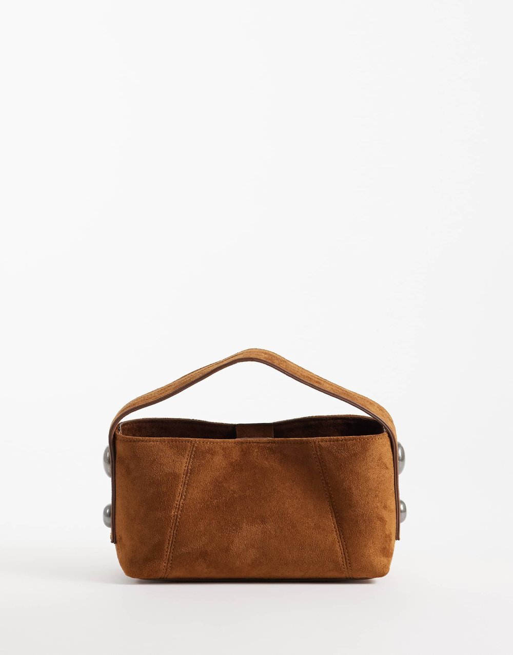 Sac à main b clous f suédine fauve