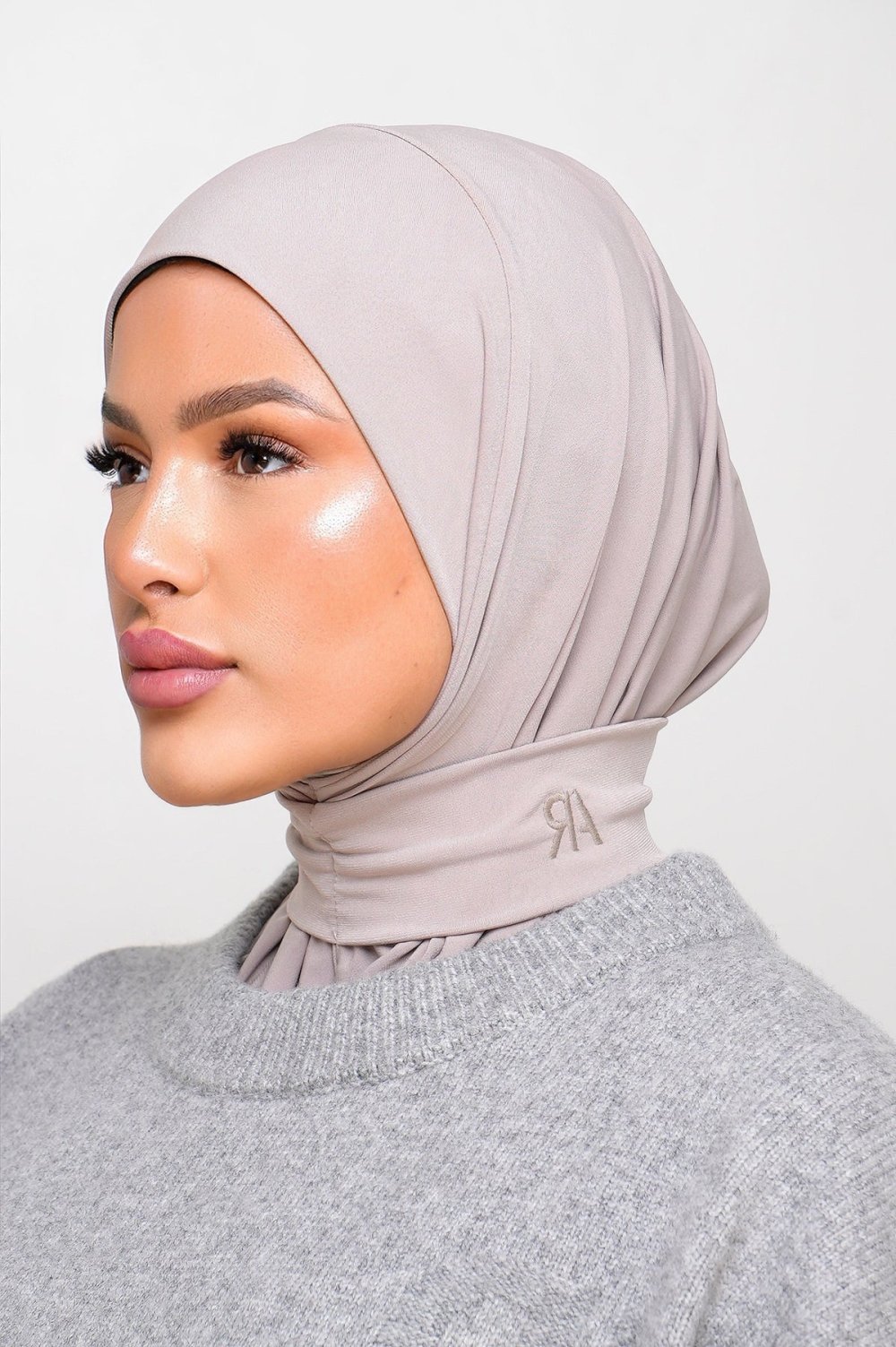 Button-up hijab underscarf - Greige