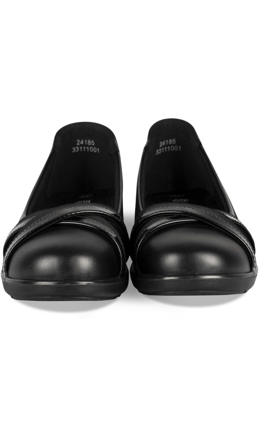 Black wedge ballerinas with crossed straps