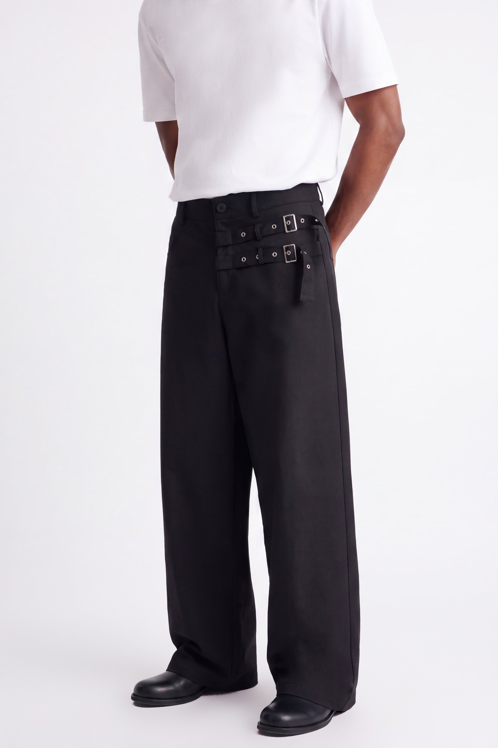 Dual Buckle Wide Leg Pant