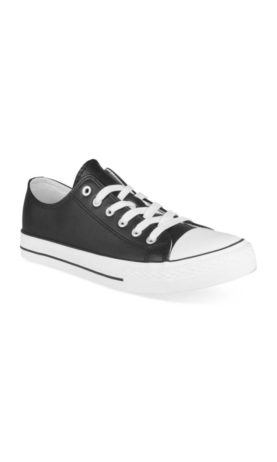 Black sneakers with toe cap