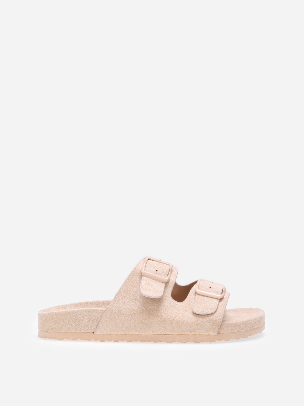 Mules à double bride en suédine beige