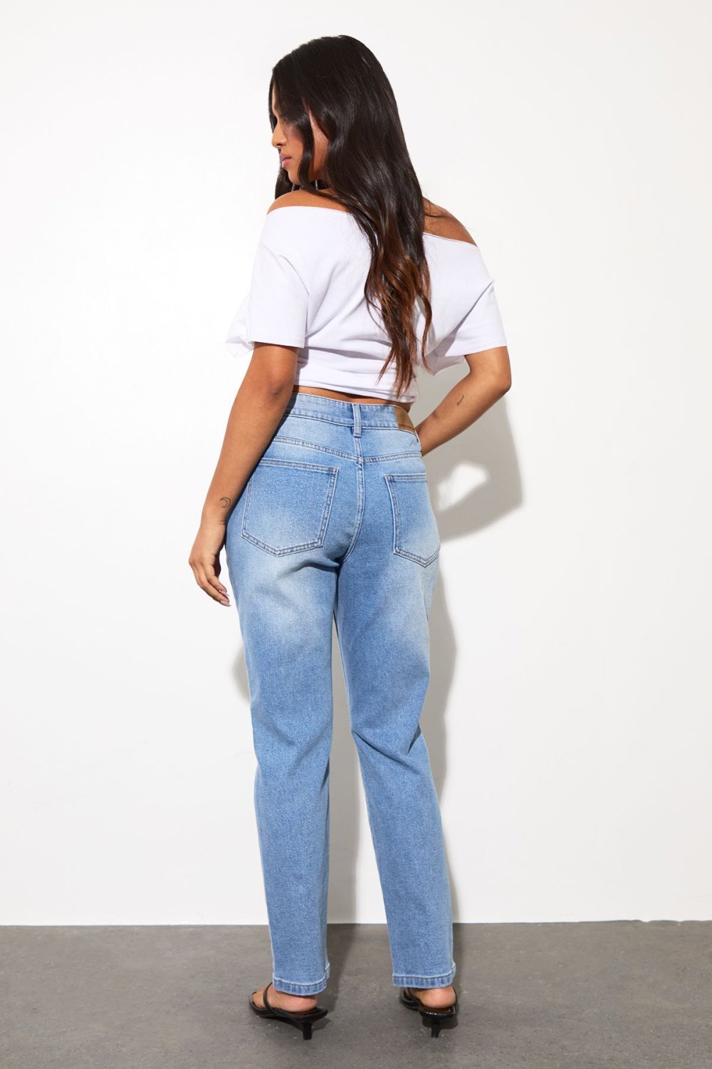 Jean slim taille mi-haute bleu moyen - Petite