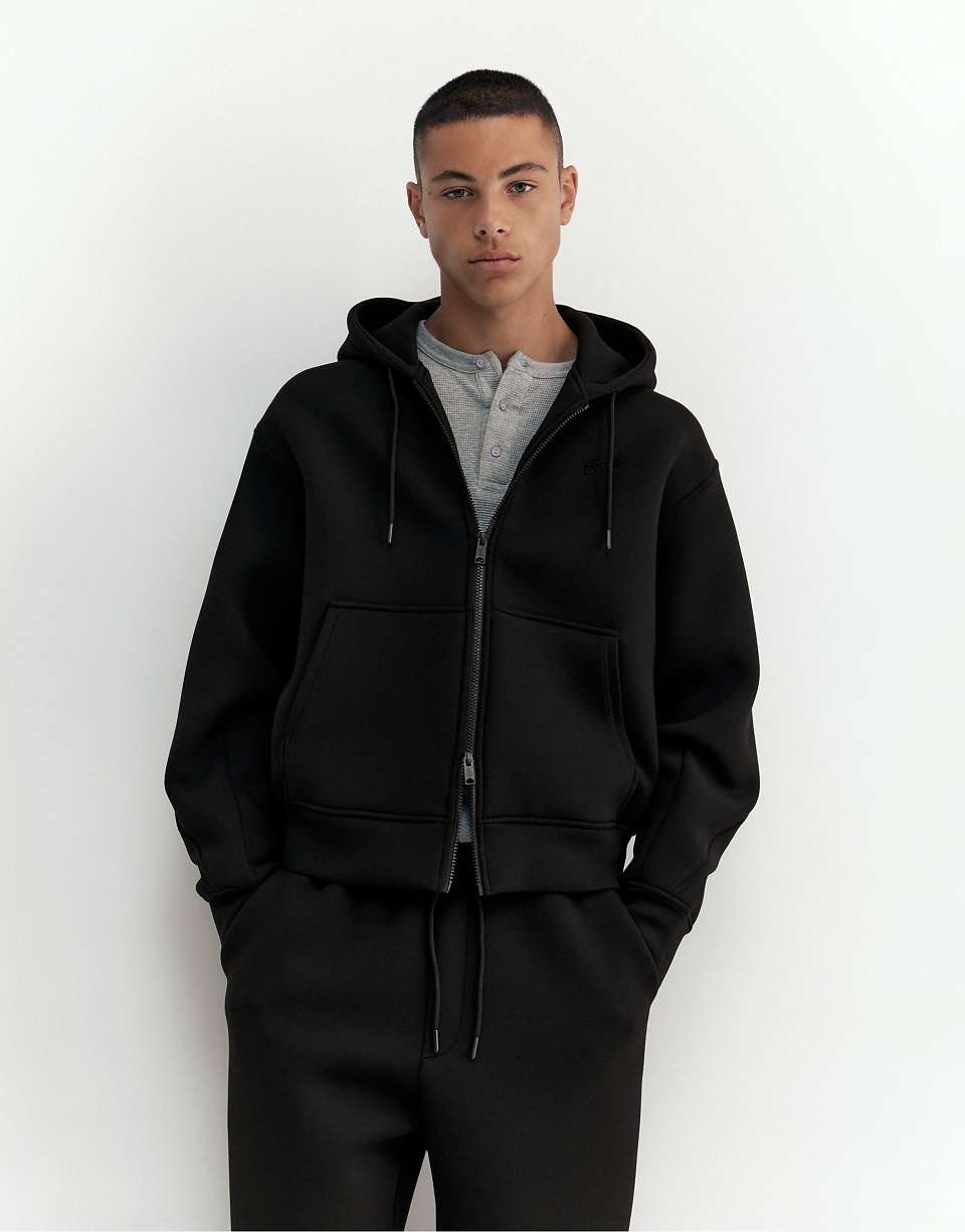 Veste zippée à capuche noire