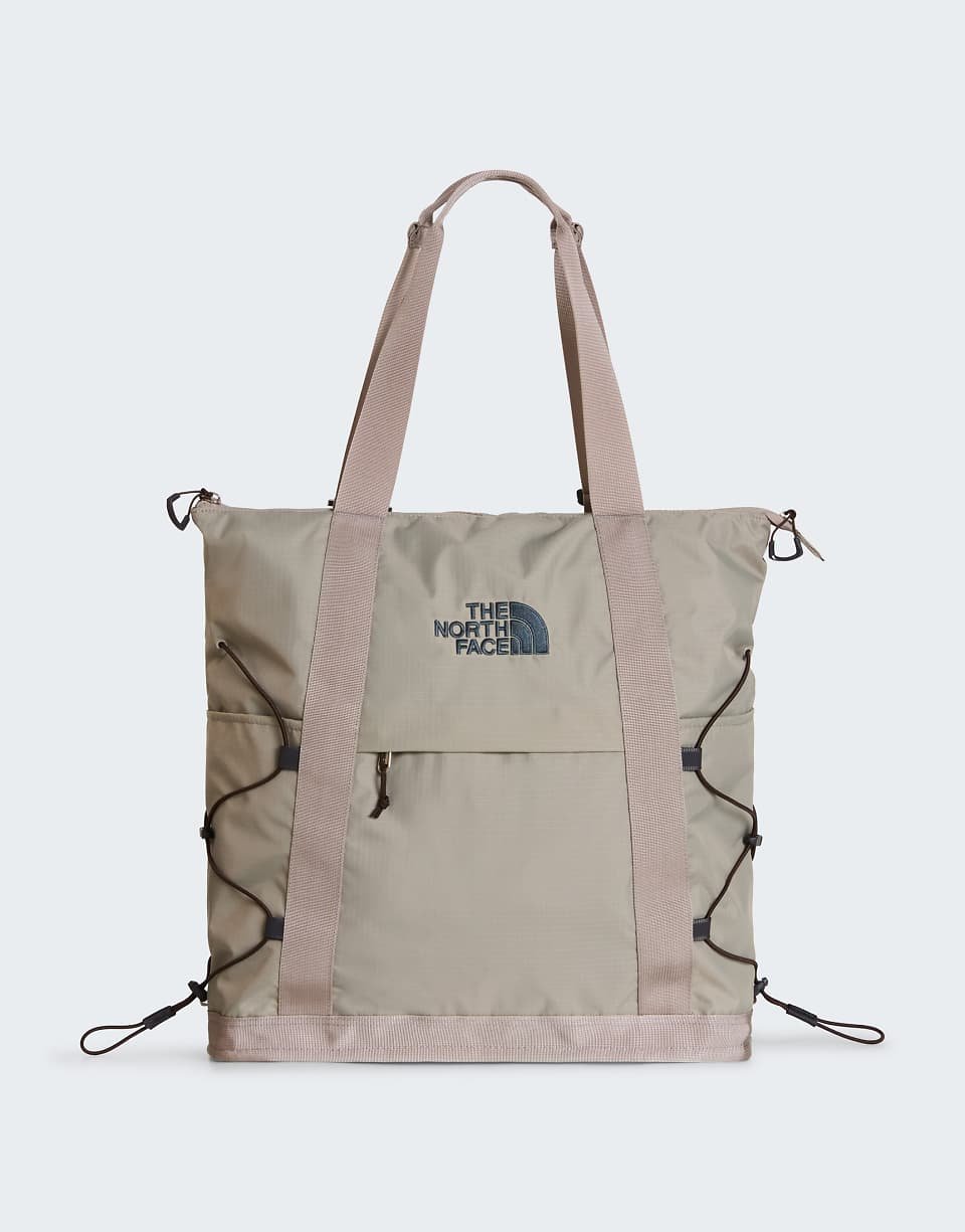 Borealis tote bag en stone slab/dark chestnu