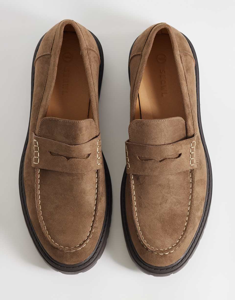 Pier - Mocassins chunky f daim synthétique - Moka