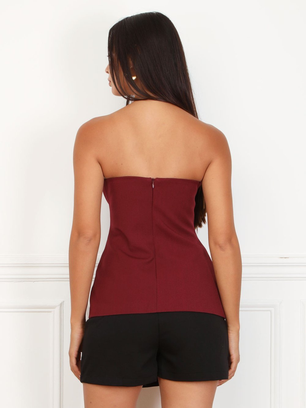 Top bustier style blazer à boutons dorés