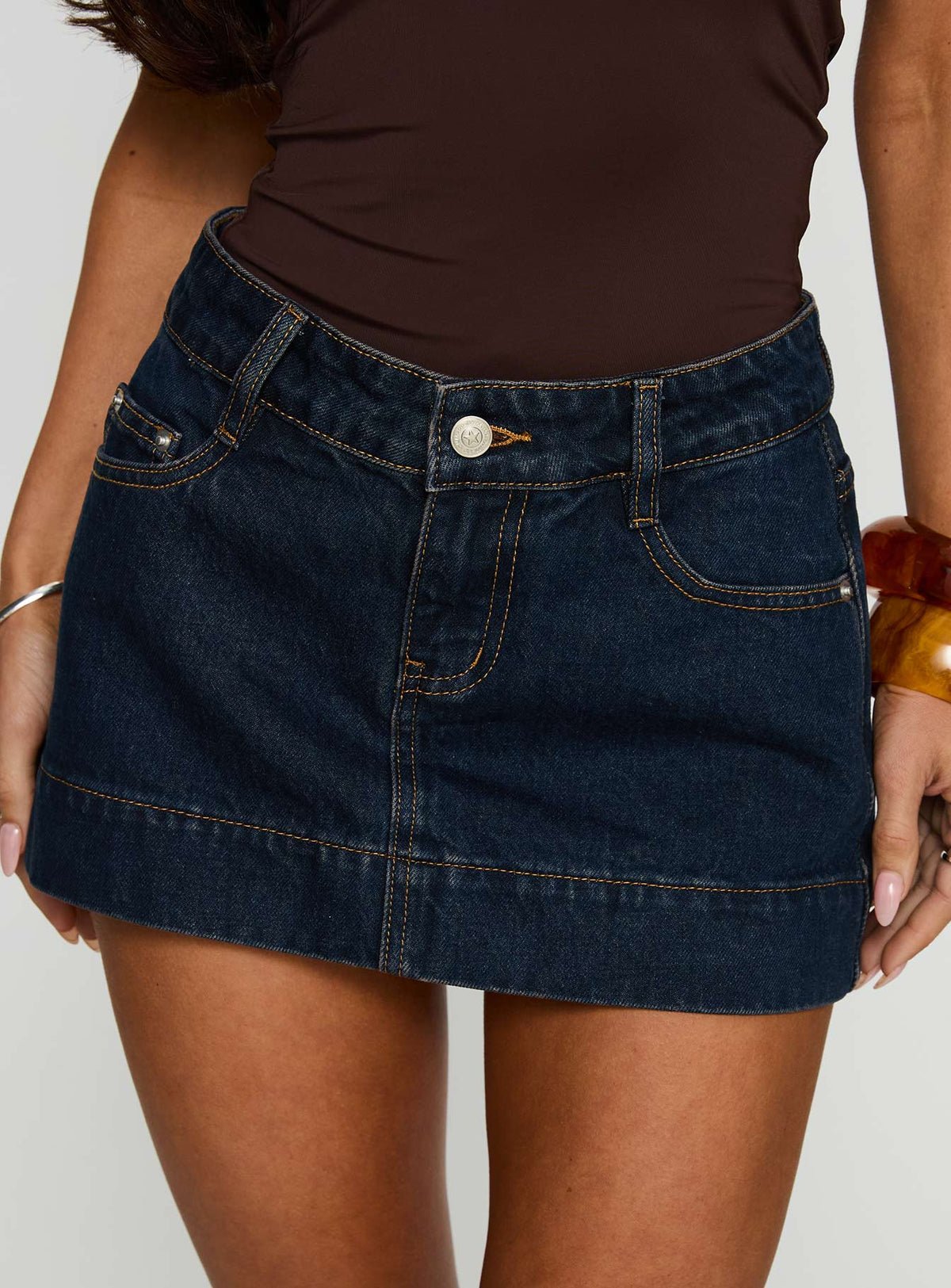 Mini-jupe jean taille basse