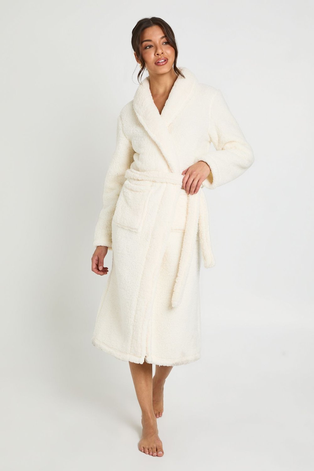 Robe de chambre longue en polaire