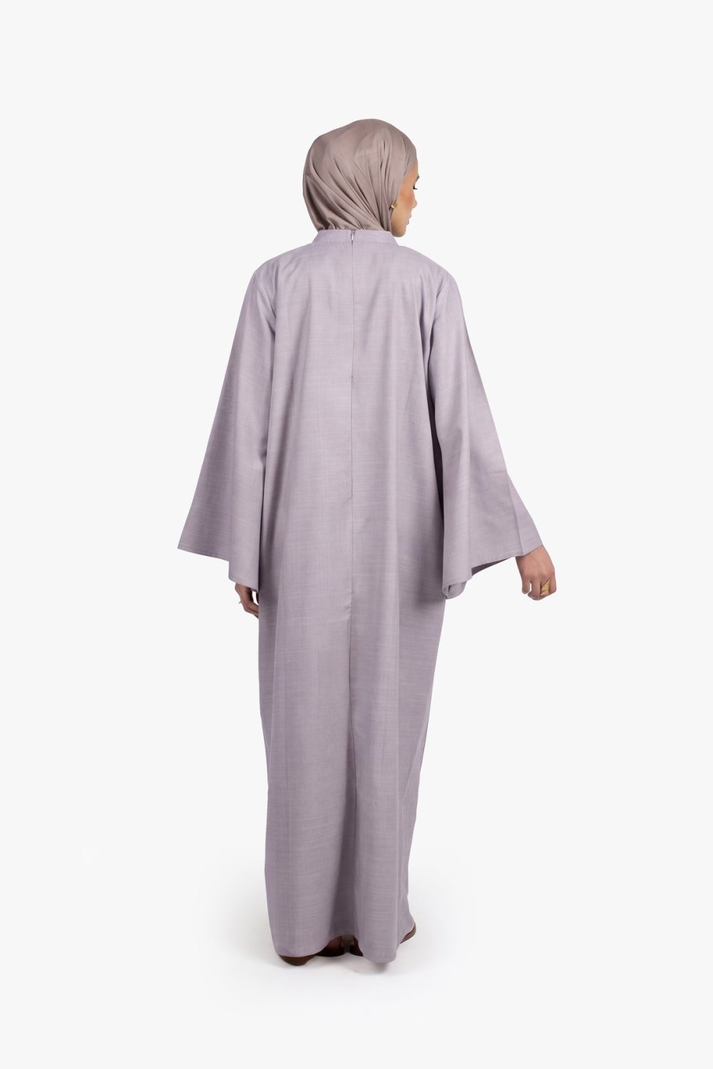 Abaya à pompons perlés - Lilas