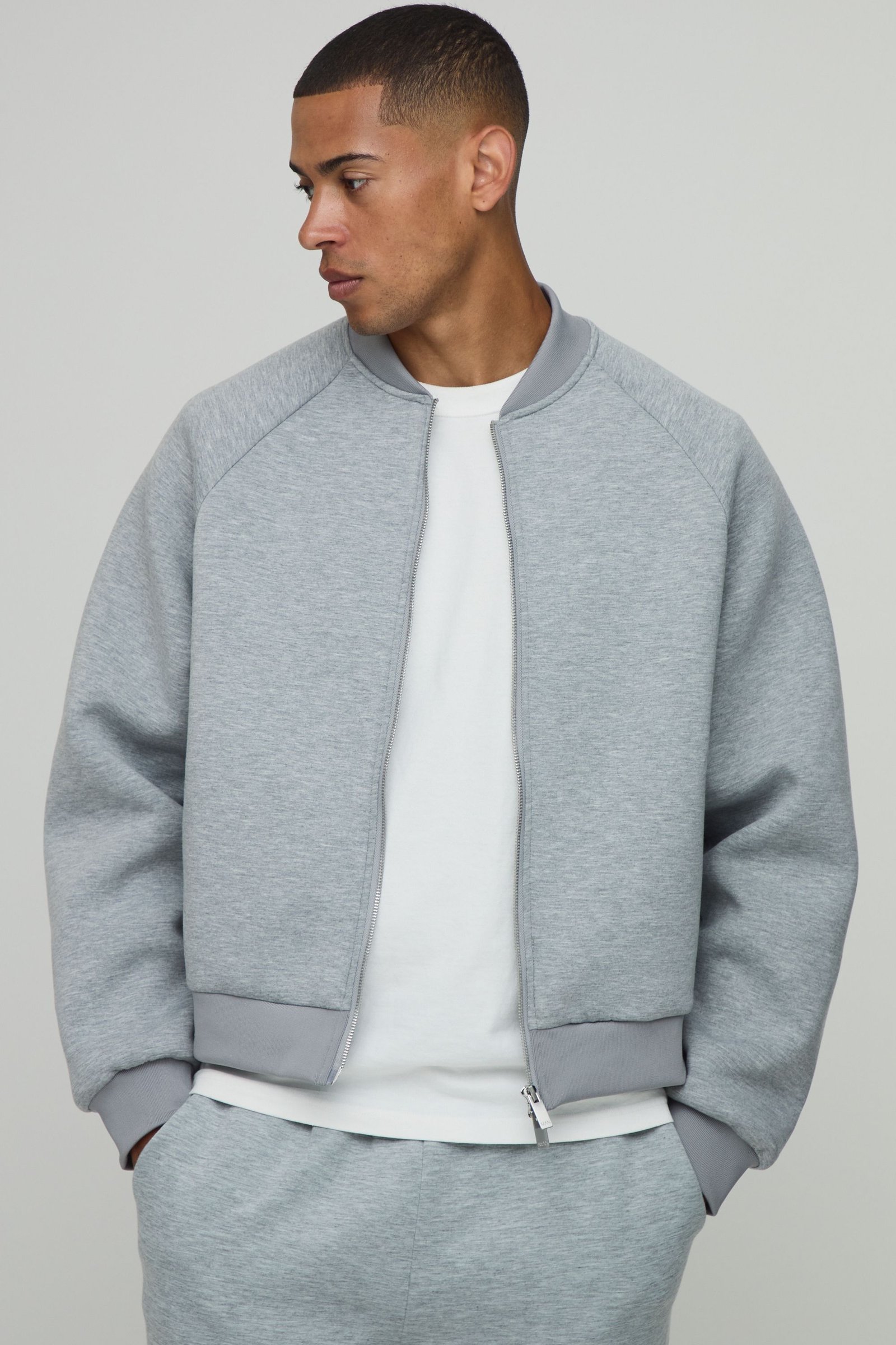 Veste bomber men jersey scuba coupe boxy