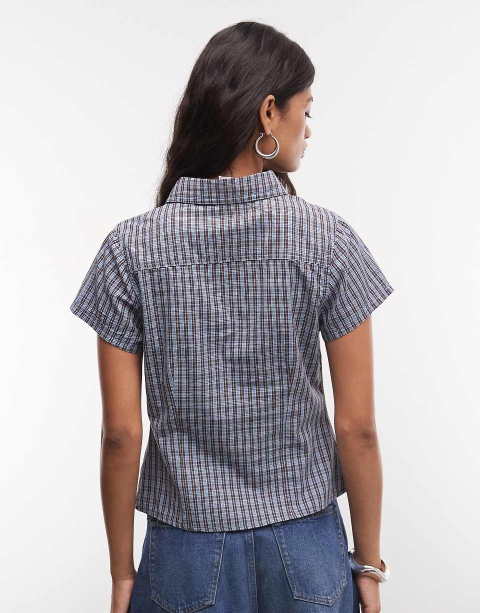 Chemise asymétrique b kmam 9sar b carreaux zer9