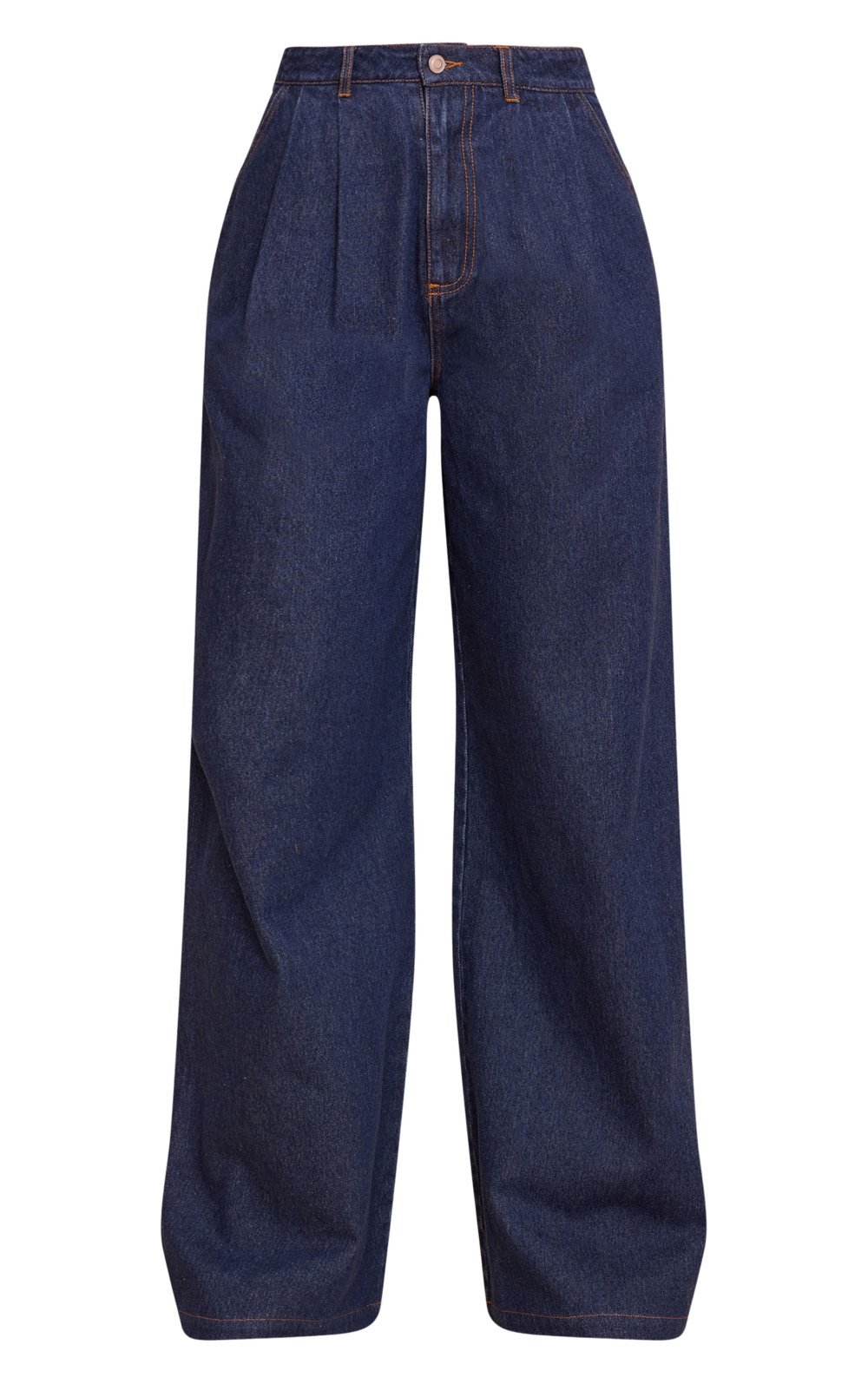 Jean large taille haute b pinces indigo - Tall