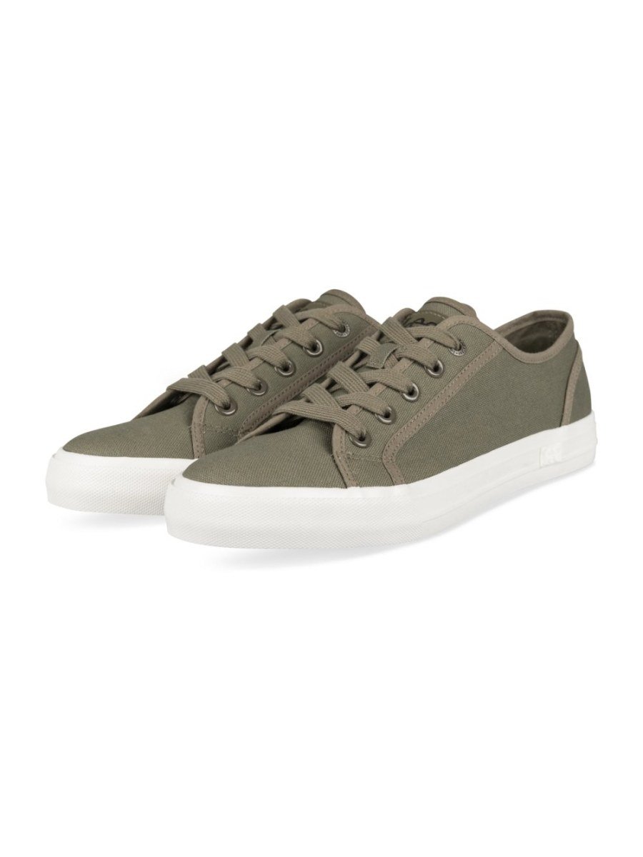 Khaki canvas plain sneakers