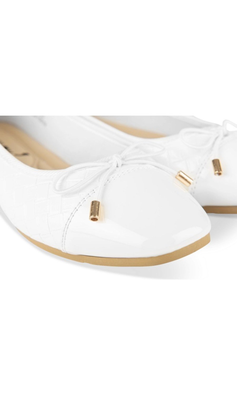 Ballerines vernies texture tressée blanches