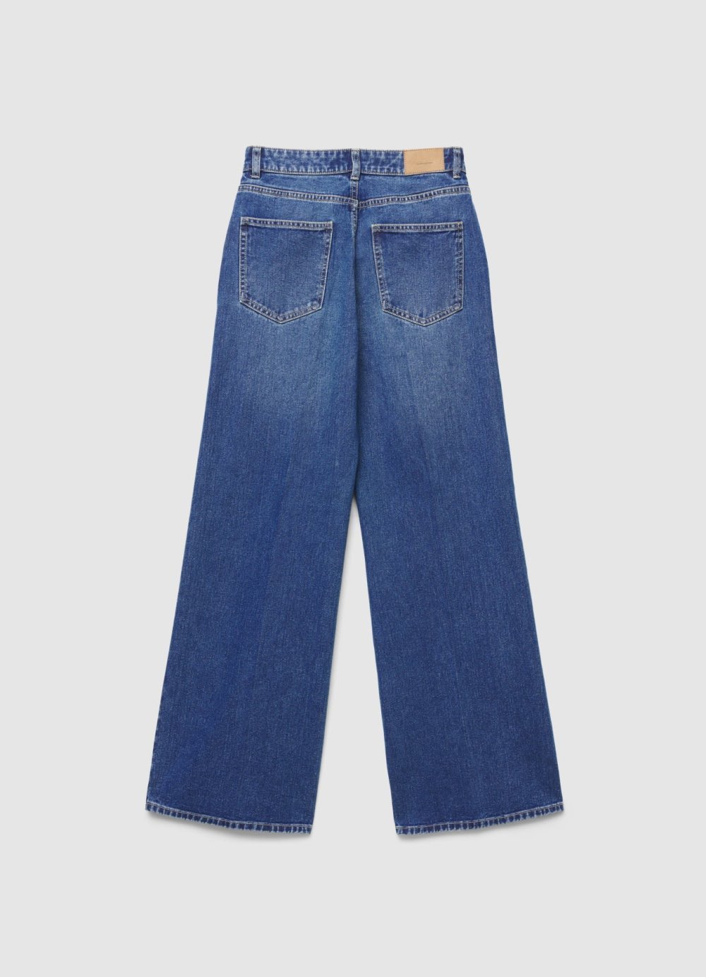 Jean palazzo taille haute bleu moyen