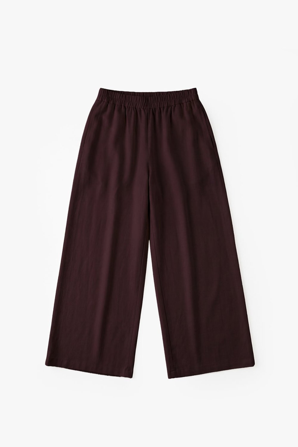 Wide-leg linen cotton trousers - Chocolate